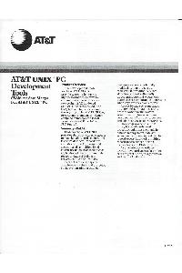 AT&T Information System - AT&T Unix PC Development Tools